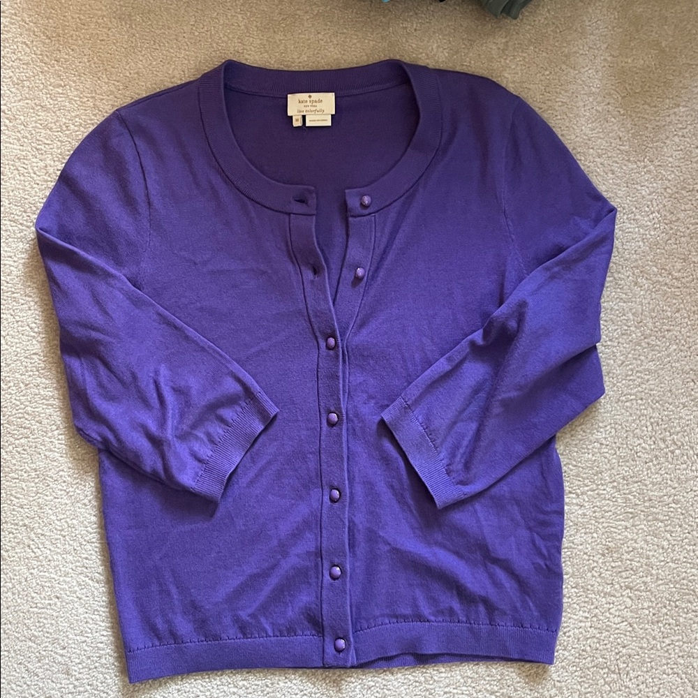 kate spade Purple Button-Front Women's Cardigan Sweater M